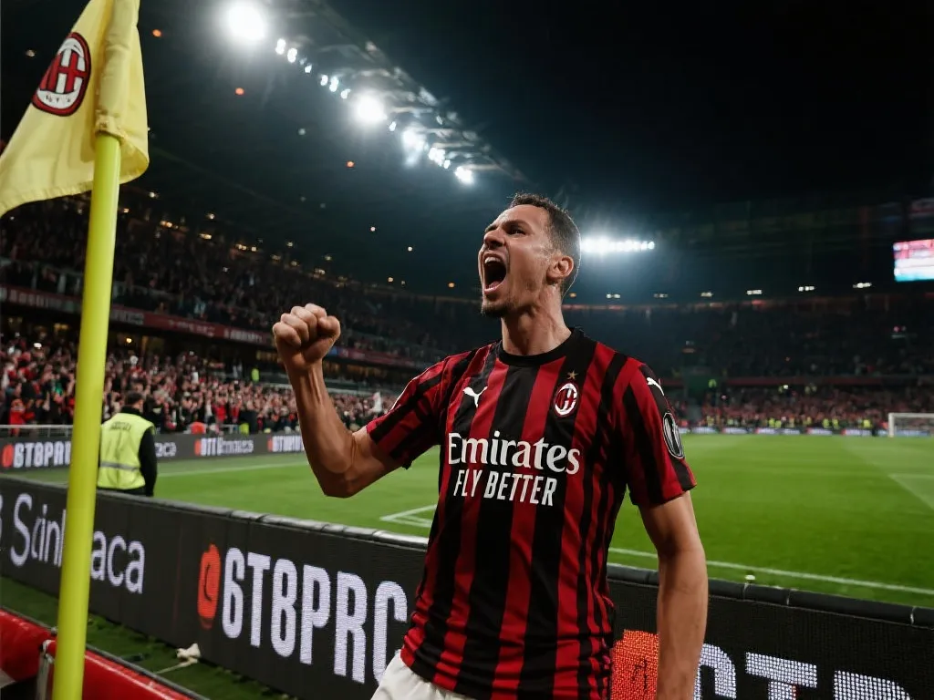 米兰球员庆祝进球